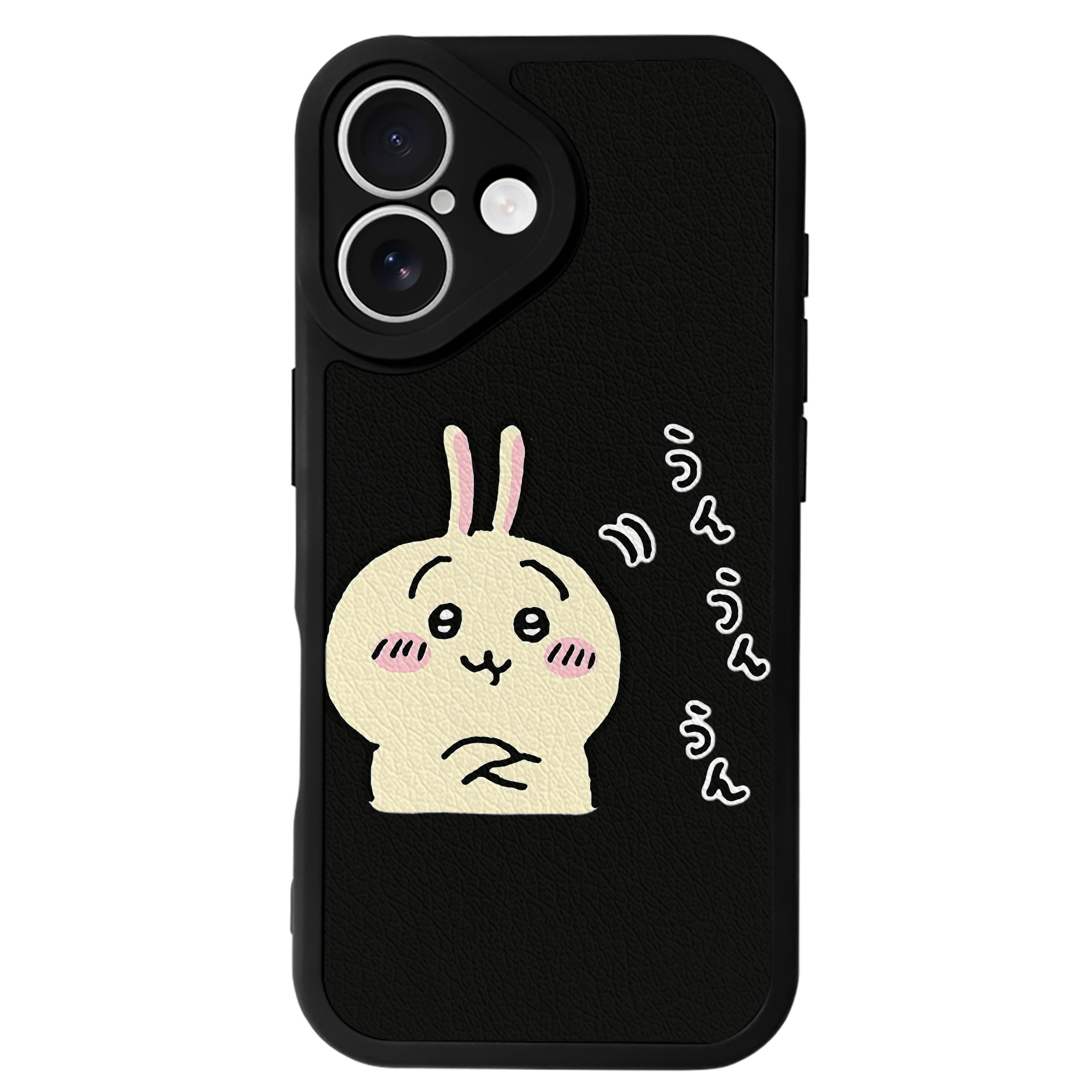 （画像用） ちいかわ うさぎ Chii-kawa usagi 【iPhone 16シリーズ対応】シリコンスマホケース（レザー調） 材質：シリコン